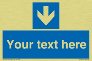 Custom Mandatory directional sign, blue arrow down